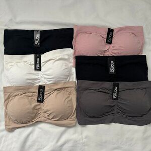 6 lightly Padded Tube Bras/Bandeaus, Brand New
